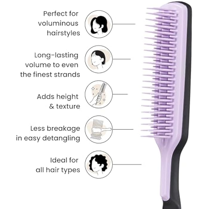 Tangle Teezer Back Combing Black/Lilac - Image 4